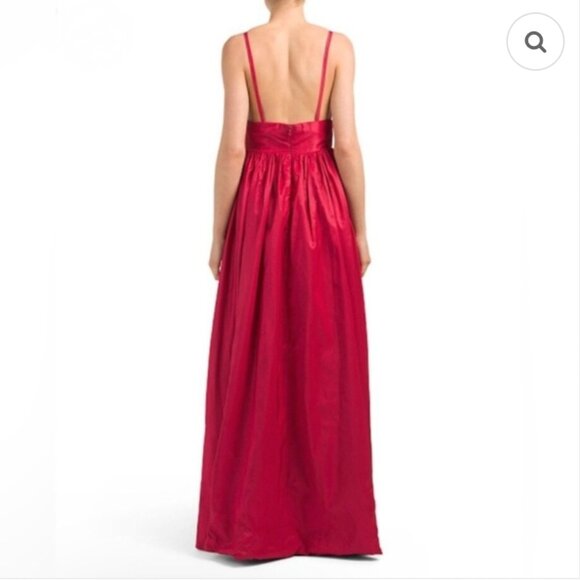 Fame and Partners Burgundy Red Astrid Maxi Dress Sleeveless V Neck Gown Holiday - Picture 3 of 16